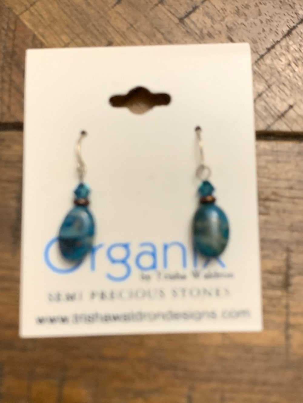 Agate Stone Drop Earrings - Blue